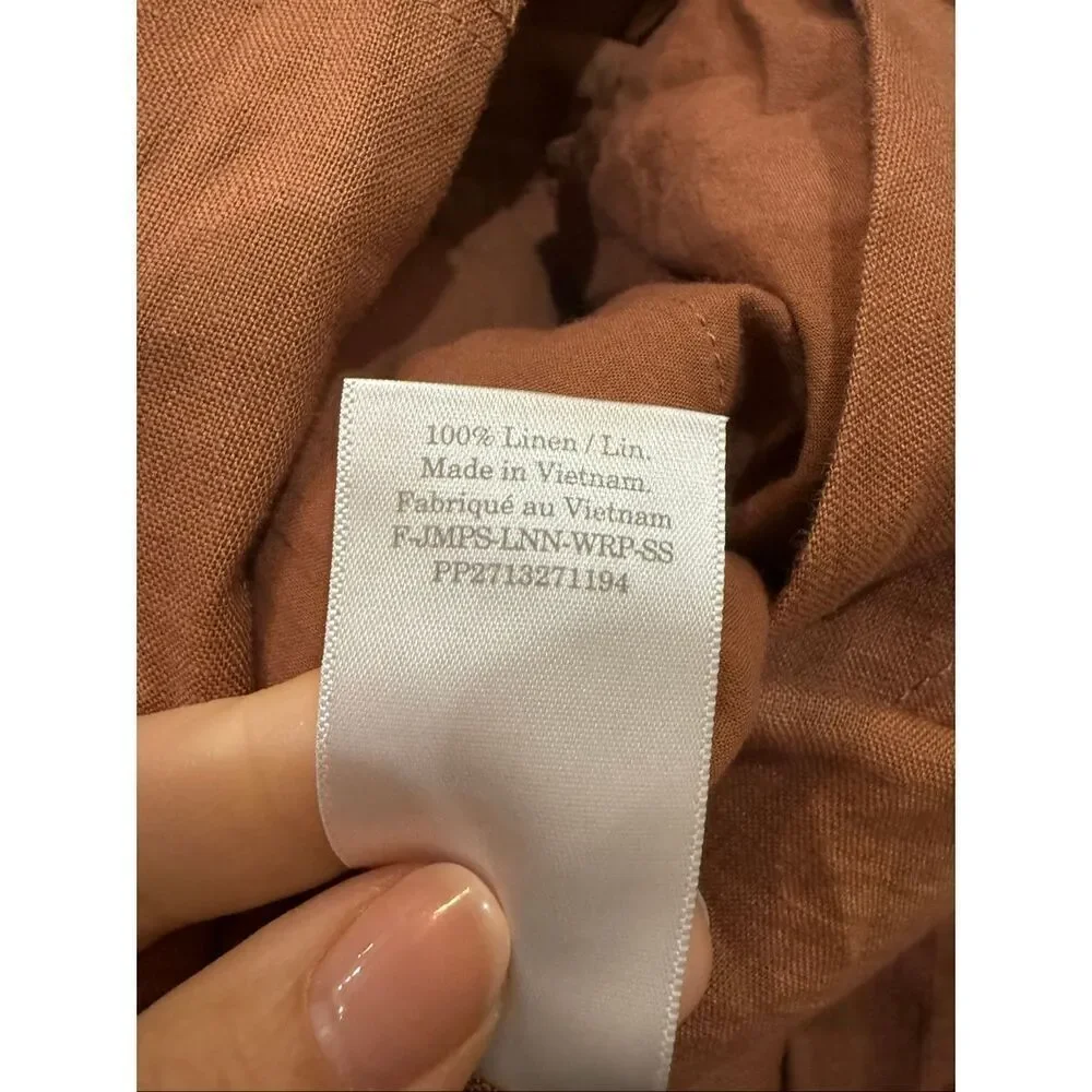 Everlane THE WRAP JUMPSUIT IN LINEN oversized boho lagenlook sz 2